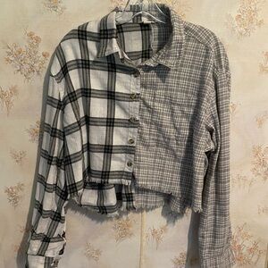 Aeropostale Cropped Checkered Shirt